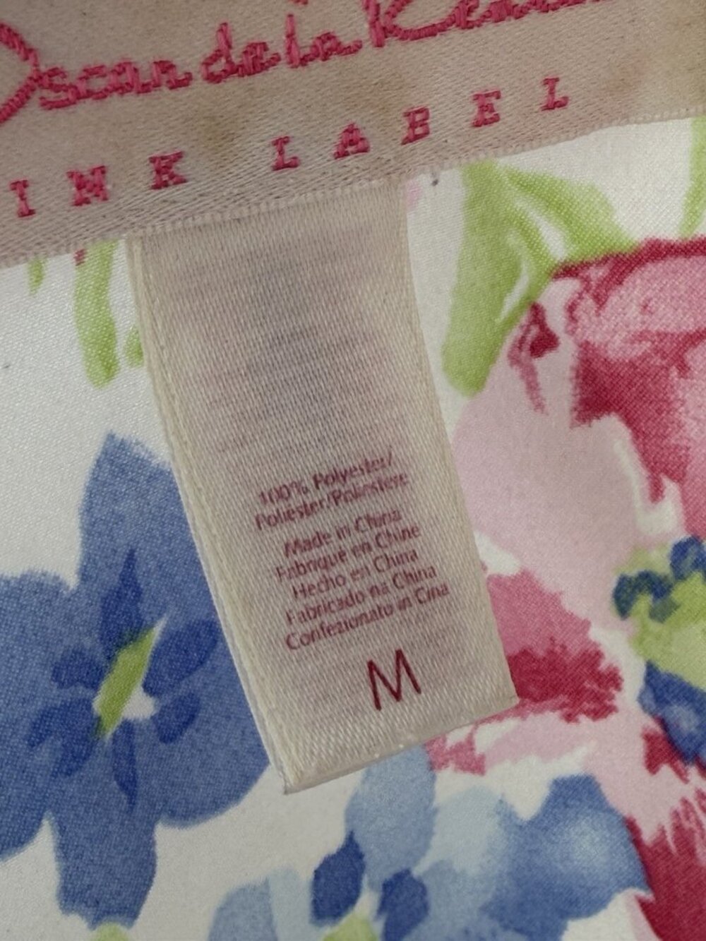 OSCAR DE LA RENTA PINK LABEL Women's Multicolor Floral Silky Robe Medium - Picture 7 of 8